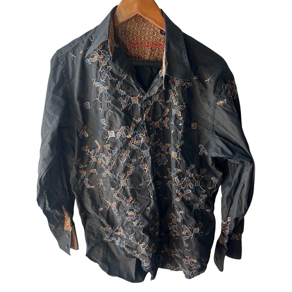 Robert Graham Embroidered Black Shirt - Picture 1 of 3